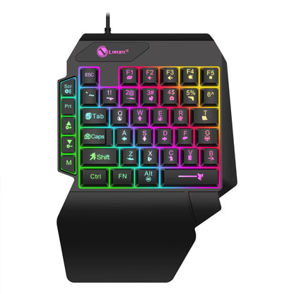 Mini Gaming Keyboard 35-Key USB Wired Backlit Keyboard for PC