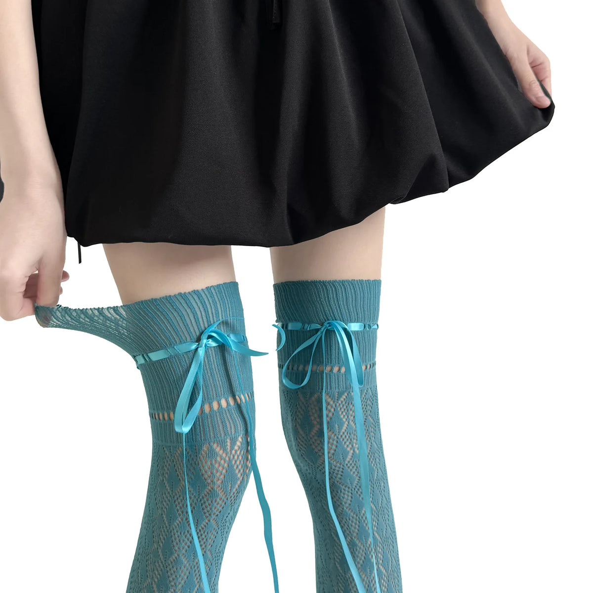 Lace Bow Tights for Women – Decorative Hollow Out Design