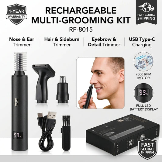 3-in-1 Nose Hair Trimmer for Men, Ear, Beard & Eyebrow Grooming