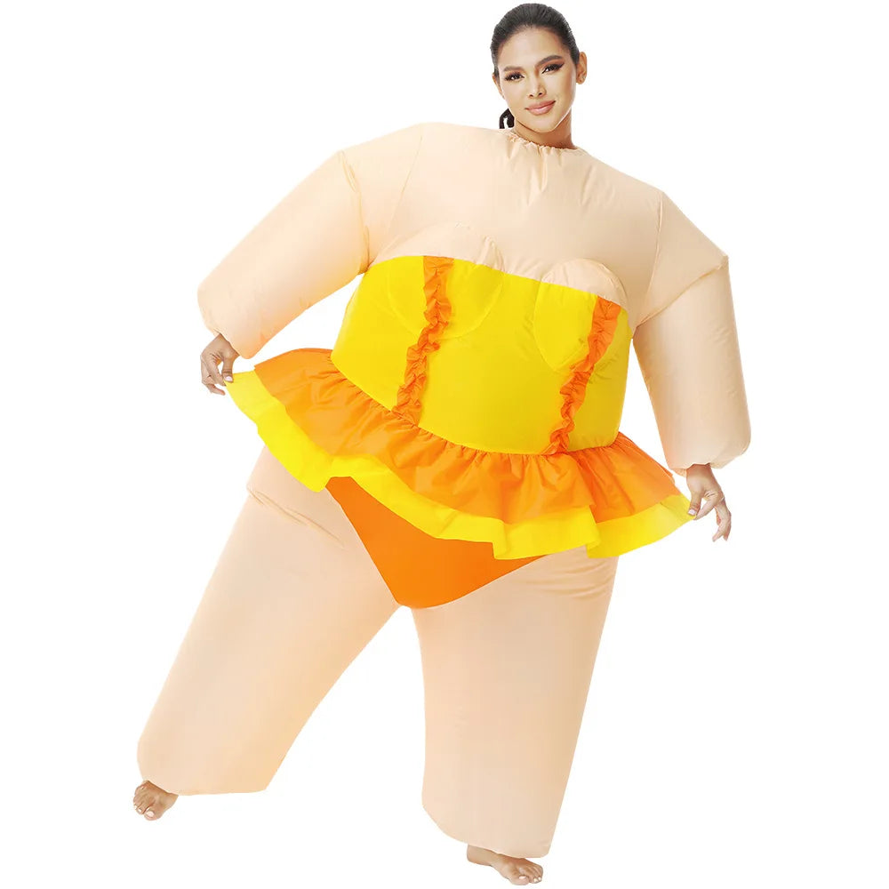 Adult Funny Ballet Inflatable Costume For Men Women Carnival Purim Fancy Dress Suits Halloween Mascots Cosplay Costumes
