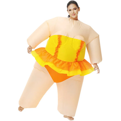 Adult Funny Ballet Inflatable Costume For Men Women Carnival Purim Fancy Dress Suits Halloween Mascots Cosplay Costumes