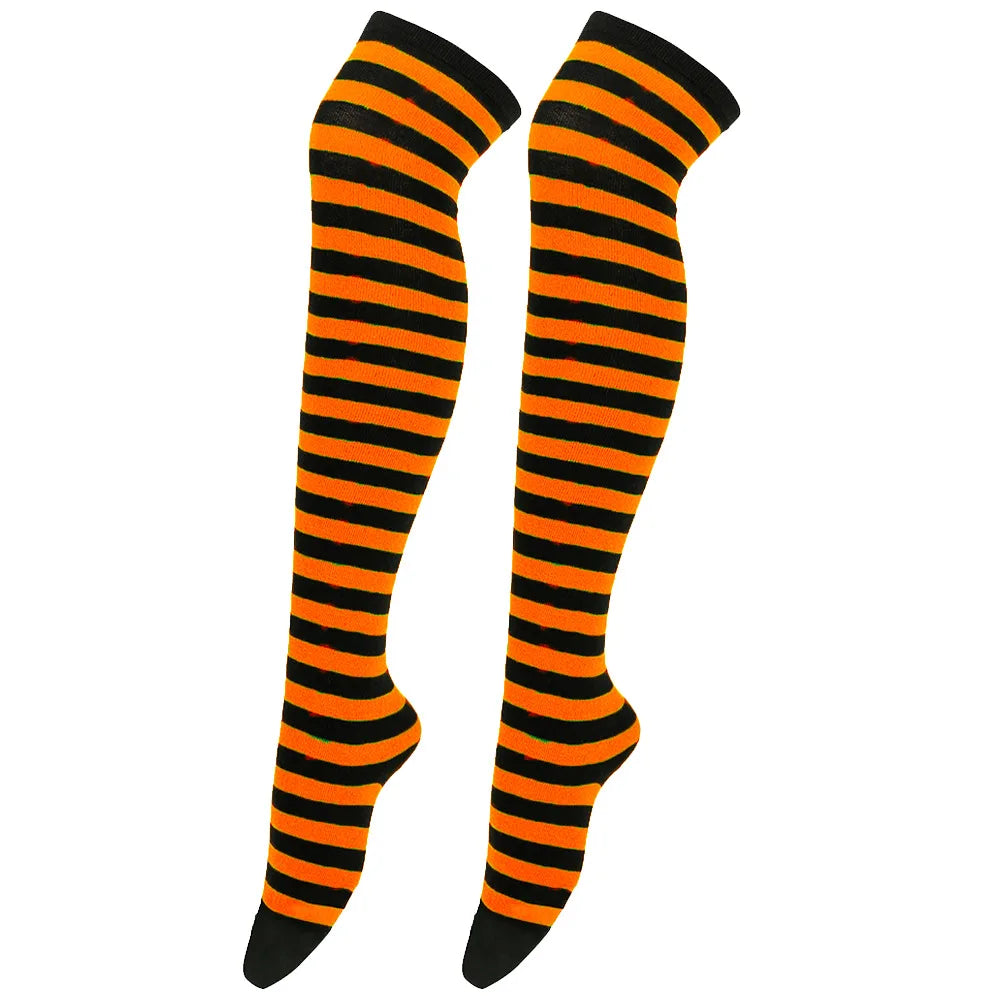Women's Striped Over Knee Socks – Long Pinstripe Stockings