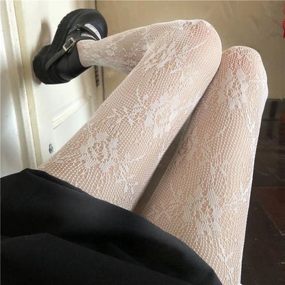 Floral Pantyhose for Women – Lace Mesh Patterned Stockings
