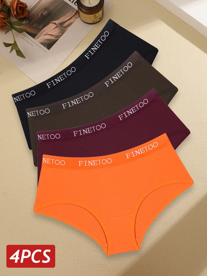 Women’s Cotton Panties – Low Rise Briefs with Embroidered Waist