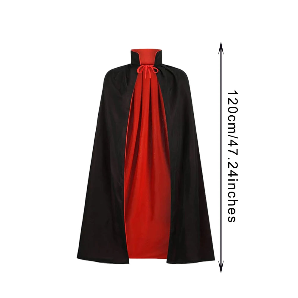 Halloween Christmas Cloak Black Red Reversible, Vampires Cape Cloak for Christmas Halloween Witch Party Cosplay Costume Cloak