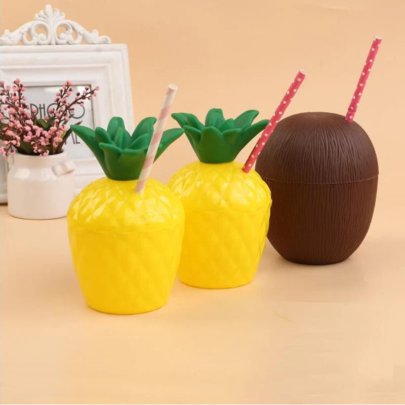 Pineapple Party Cups 6/10pcs Tropical Juice Cups for Summer Events