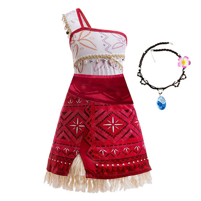 New Movie Girl Dress 2026 Halloween Party Ocean Adventure Costume Princess Clothes Children Vaiana Outfit Dress