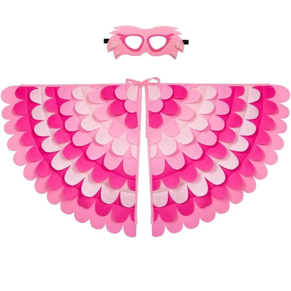 Cute Felt Cloth Halloween Cloak with Mask Bird Wings Owl Halloween Children Costume Robe Cosplay Cape Mask Set Costume Ball