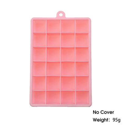 24-Hole Silicone Ice Cube Tray with Lid – Easy Kitchen Freezing Mold