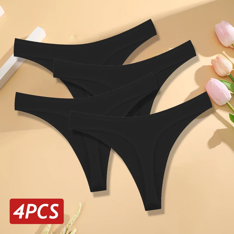 Women’s Cotton Thongs – Seamless Low Rise Underwear