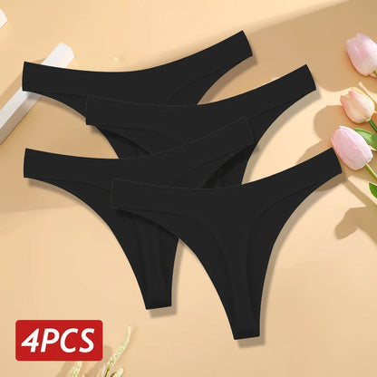 Women’s Cotton Thongs – Seamless Low Rise Underwear