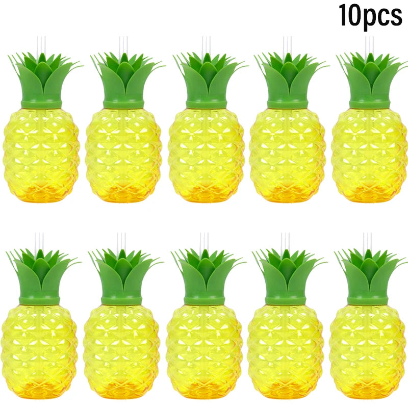 Pineapple Party Cups 6/10pcs Tropical Juice Cups for Summer Events