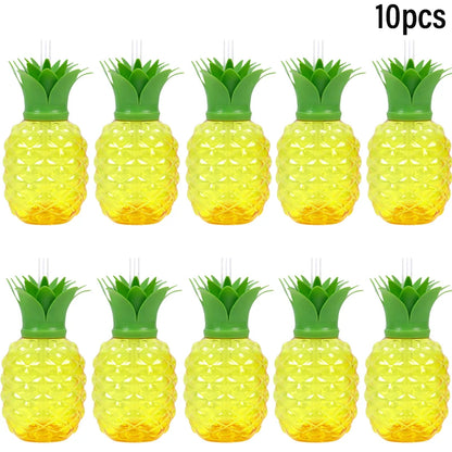 Pineapple Party Cups 6/10pcs Tropical Juice Cups for Summer Events