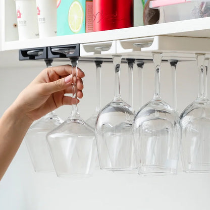 Wine Glass Holder Wall Mounted No-Tools Stemware Storage Rack