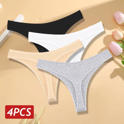Women’s Cotton Thongs – Seamless Low Rise Underwear