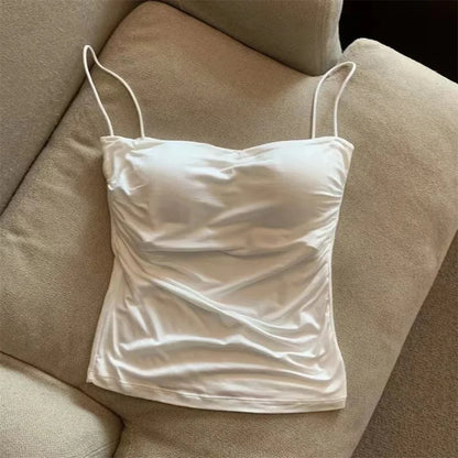 Women’s Sleeveless Tank Top – Stretch Solid Color Crop Top