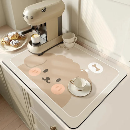 Kitchen Drying Mat Absorbent Dish & Coffee Counter Mat