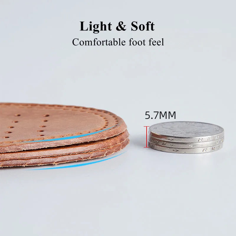 Cowhide Insoles – Leather Shoe Inserts for Boots & Sports Shoes