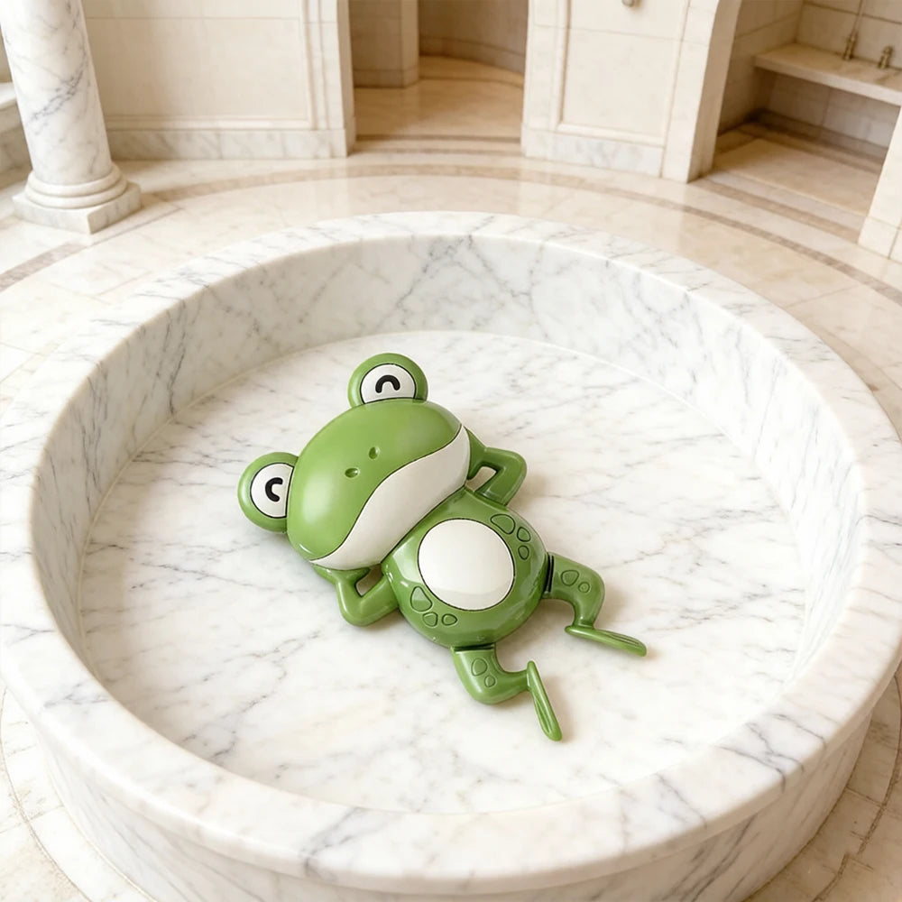 Wind Up Frog Bath Toy for Toddlers – Swimming Water Toy