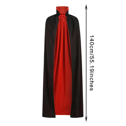 Halloween Christmas Cloak Black Red Reversible, Vampires Cape Cloak for Christmas Halloween Witch Party Cosplay Costume Cloak