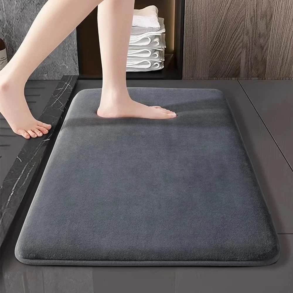 Bathroom Bath Mat Absorbent Coral Velvet Non Slip Floor Mat