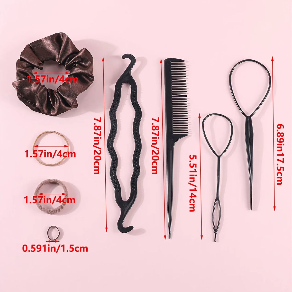 Women’s Hair Accessories Set – Elastic Hair Ties & Scrunchies