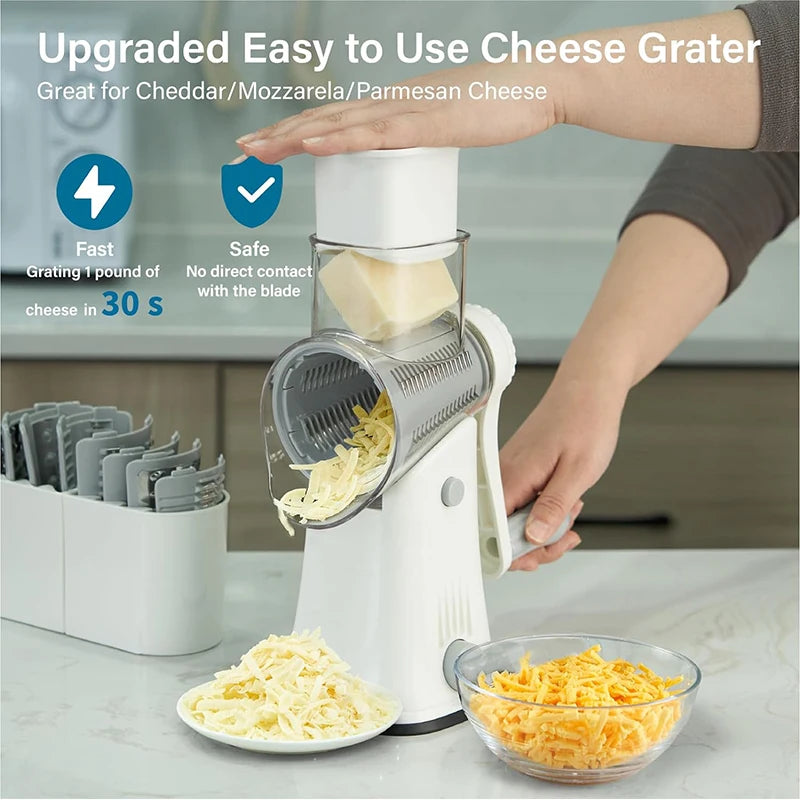 5 in 1 Rotary Cheese Grater Vegetable Slicer Shredder