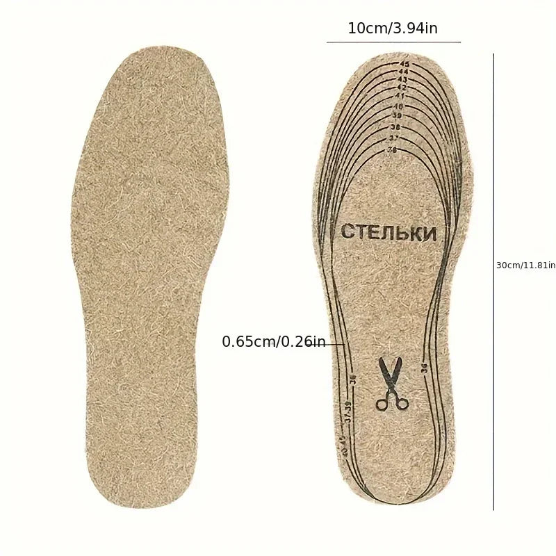 Warm Wool Insoles – Soft Winter Shoe Inserts