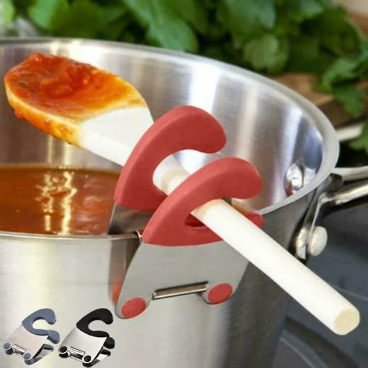 Pot Spoon Holder Silicone Clip Spoon Rest for Cooking Utensils