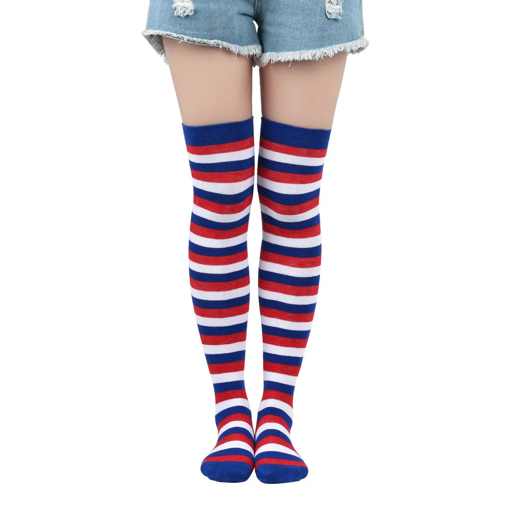 Striped Over the Knee Socks – Long Pinstripe Style