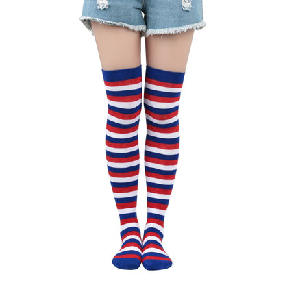 Striped Over the Knee Socks – Long Pinstripe Style