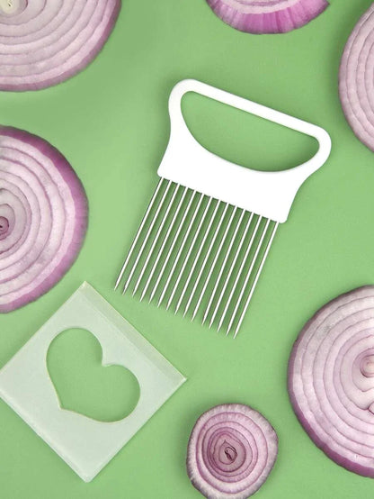 Onion Slicer Stainless Steel Vegetable Cutter & Onion Holder