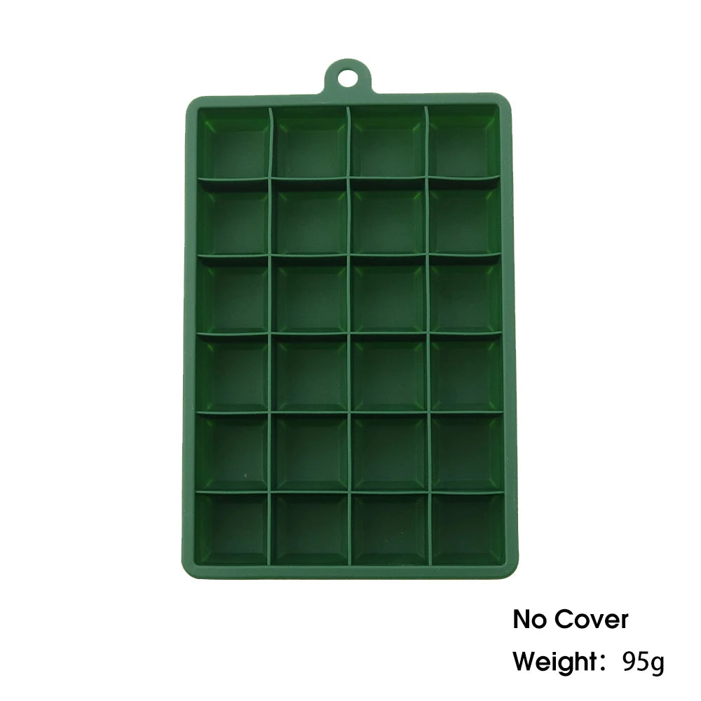 24-Hole Silicone Ice Cube Tray with Lid – Easy Kitchen Freezing Mold