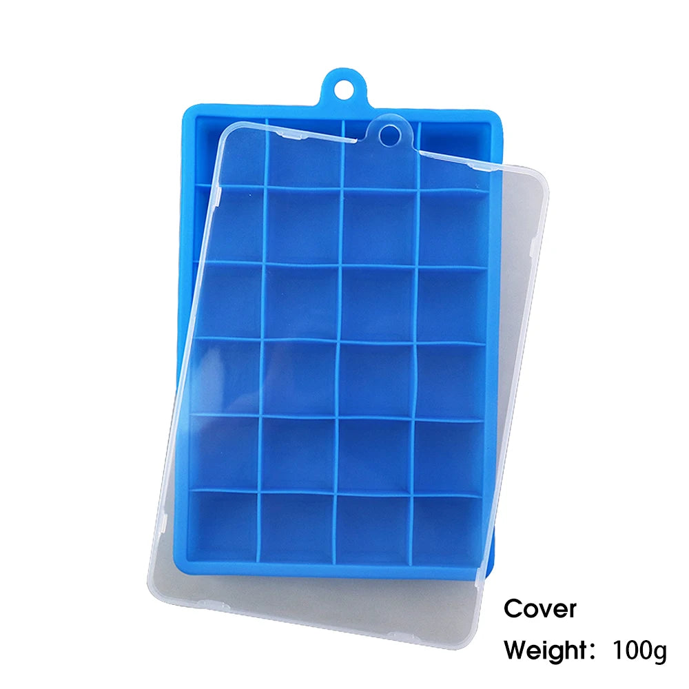 24-Hole Silicone Ice Cube Tray with Lid – Easy Kitchen Freezing Mold