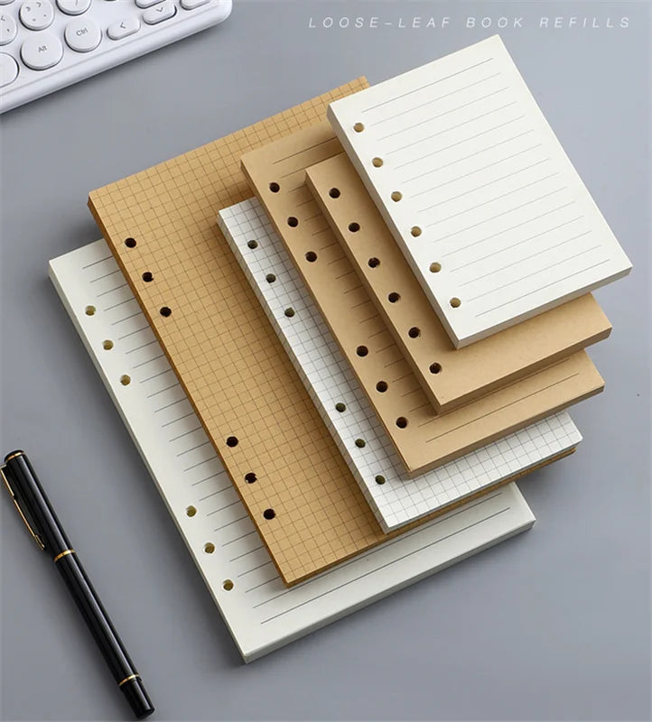 Loose Leaf Notebook Refill – A5 A6 A7 Lined, Blank & Grid Paper