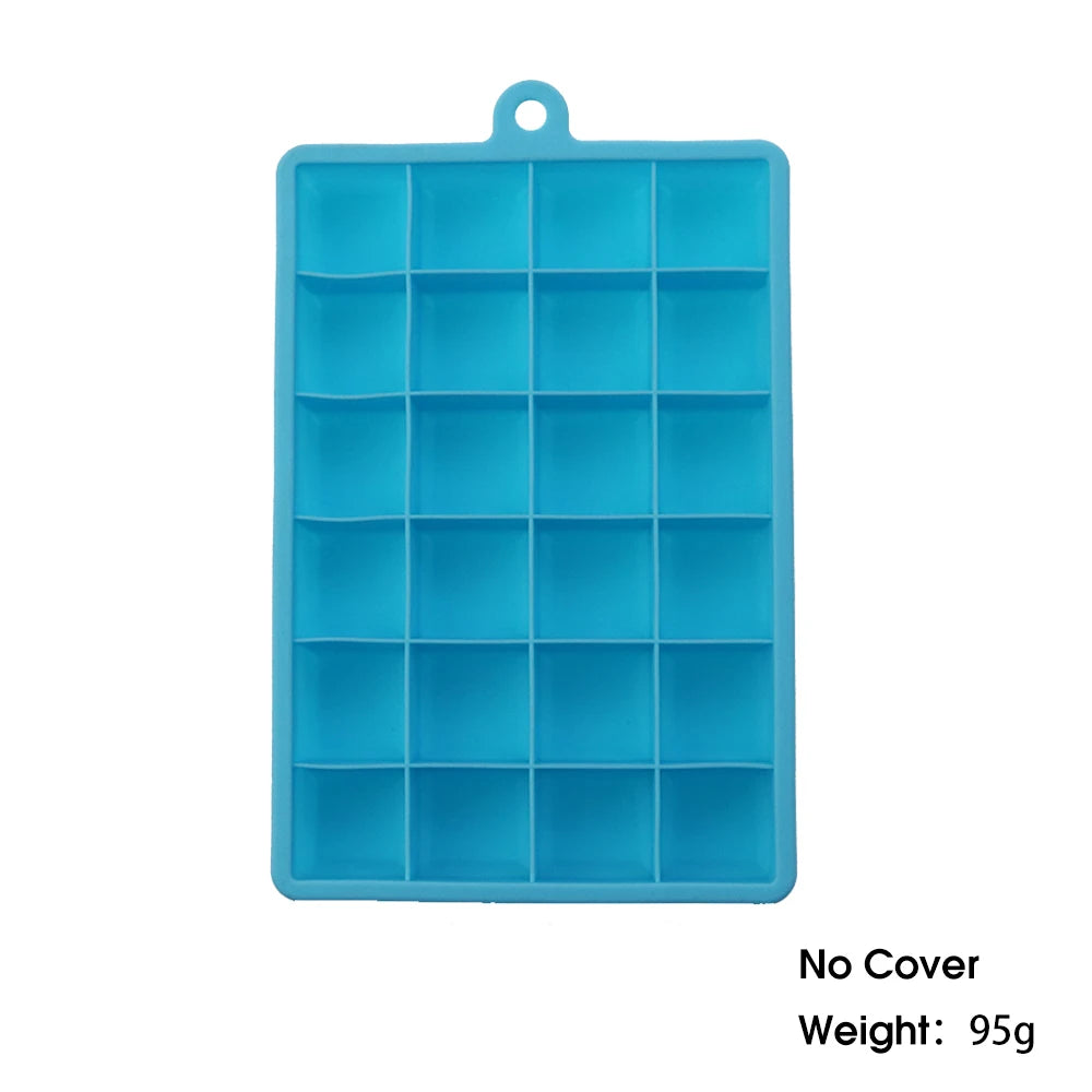 24-Hole Silicone Ice Cube Tray with Lid – Easy Kitchen Freezing Mold