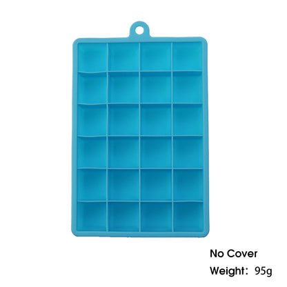 24-Hole Silicone Ice Cube Tray with Lid – Easy Kitchen Freezing Mold