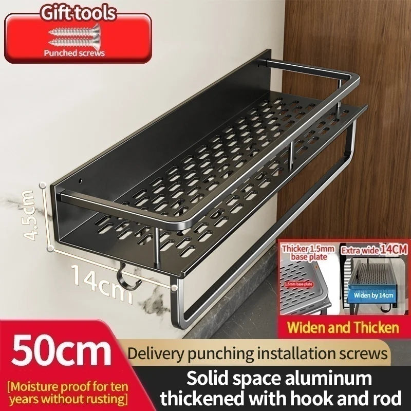 Kitchen Wall Shelf | Aluminum Spice Organizer Rack