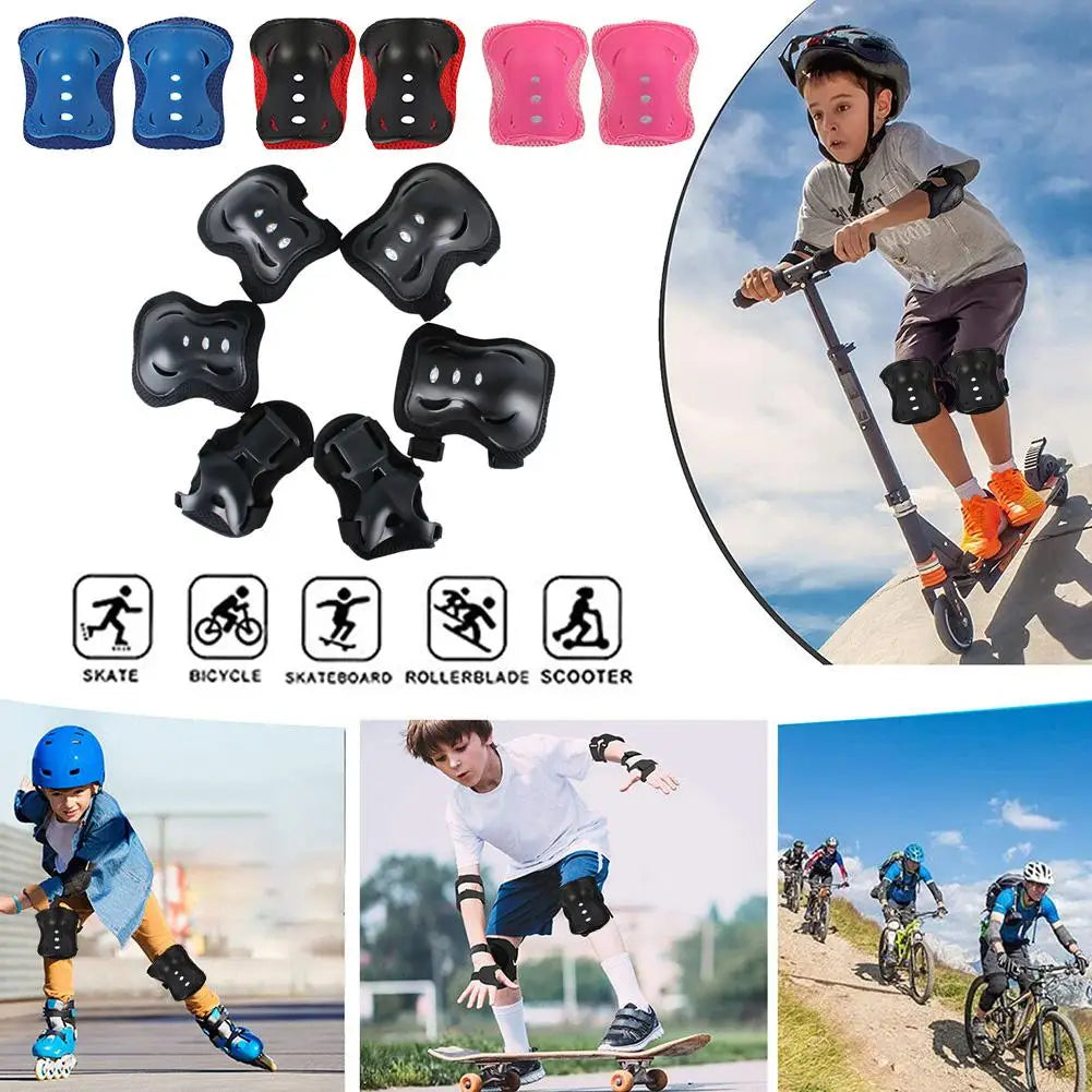 Kids Protective Gear Set with Knee, Elbow Pads & Wrist Guards