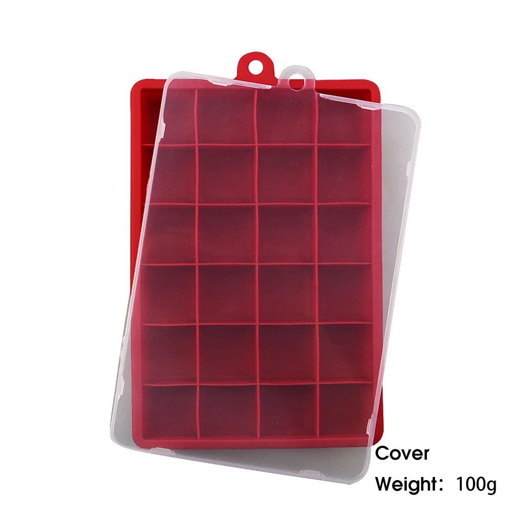 24-Hole Silicone Ice Cube Tray with Lid – Easy Kitchen Freezing Mold