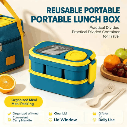 Stackable Bento Box Leak-Proof Lunch Container With Spoon & Fork