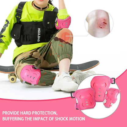 Kids Protective Gear Set with Knee, Elbow Pads & Wrist Guards