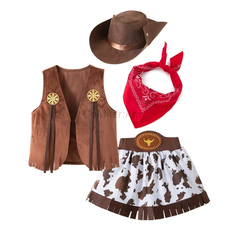 Fantasia Purim Halloween Costumes for Baby Toddler Kids Child Girls Cowgirl Cowboy Costume Party Fancy Dress