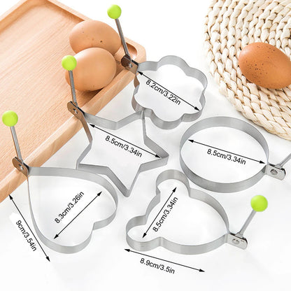 5Pcs Stainless Steel Egg Ring Molds Pancake Omelette Shapers