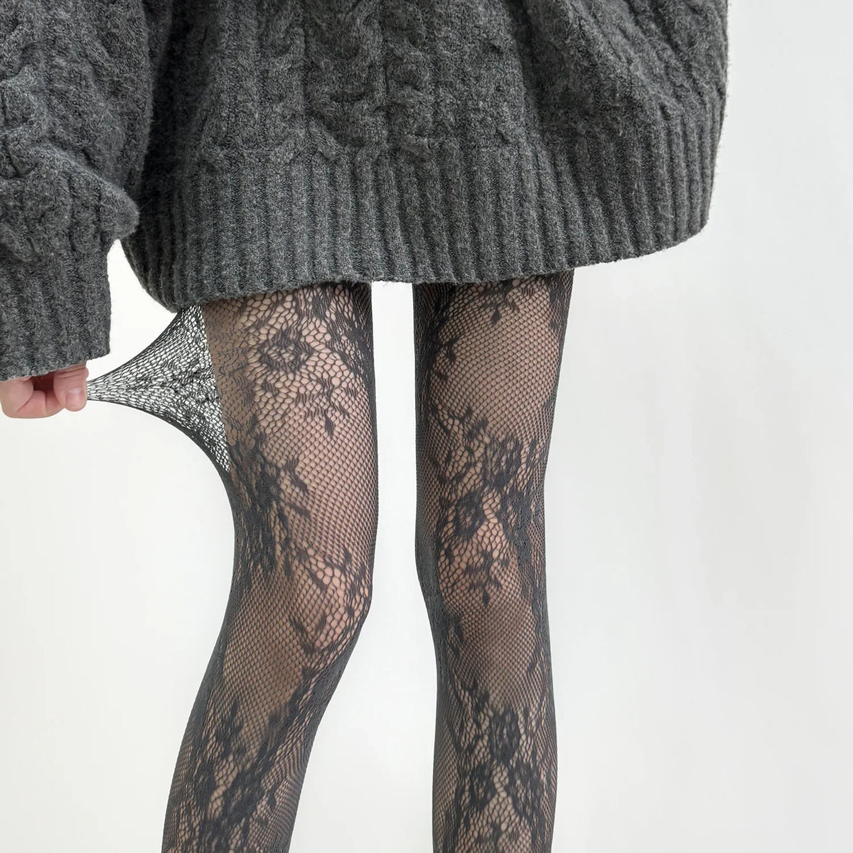 Lace Tights – Floral Mesh Thigh High Style