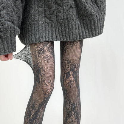 Lace Tights – Floral Mesh Thigh High Style