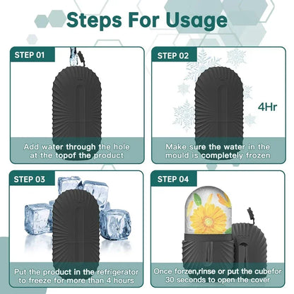 Ice Face Roller Silicone Facial Ice Mold for Cooling Massage