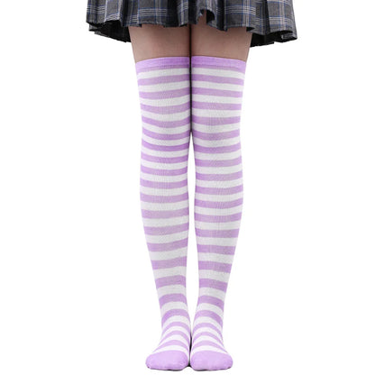 Women's Striped Over Knee Socks – Long Pinstripe Stockings