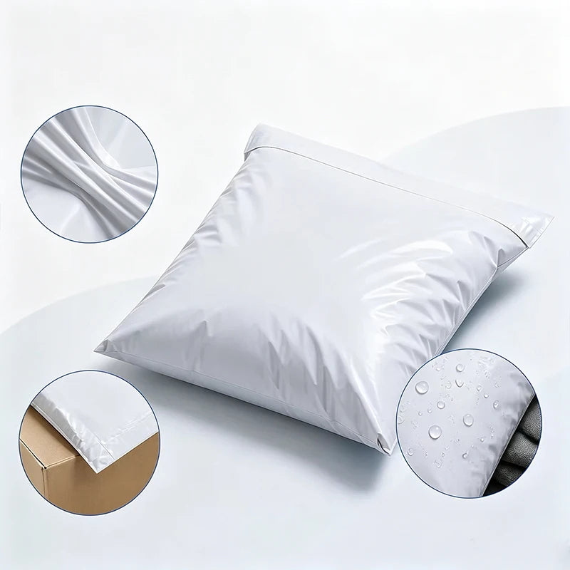 White Poly Mailer Bags – Self-Adhesive Shipping Envelopes 50 Pack