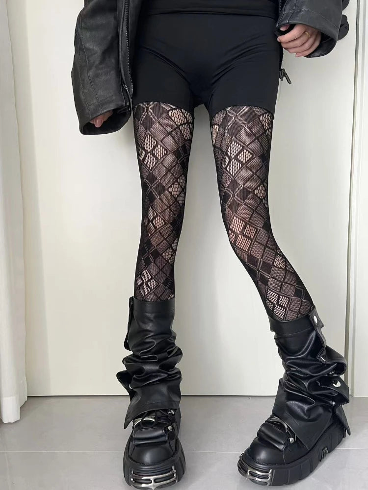 Fishnet Tights – Lace Rhombus Patterned Style